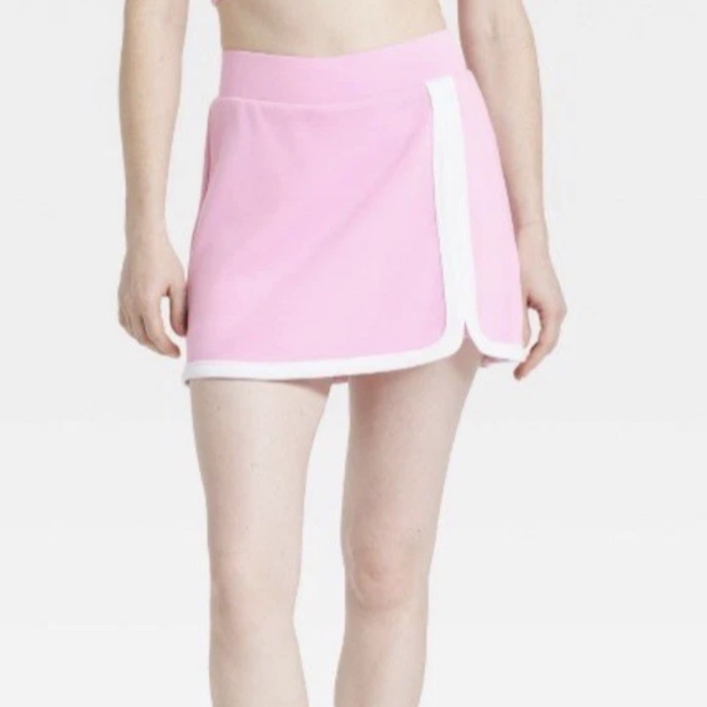 JoyLab Women’s Knit Piped High-Rise Pink Skort built in‎ Shorts Size
